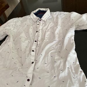 SGR, white collared shirt, sleeve button up, men’s shirt, size extra large